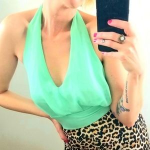 Seafoam Green Satin Halter